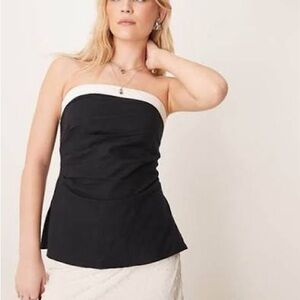Abercrombie & Fitch Black and Cream Top